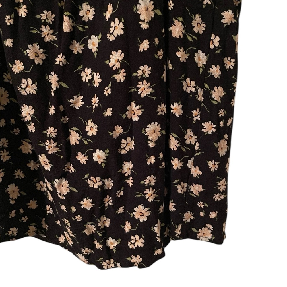 Reformation Women's Black Yellow Cheyanne Hayley Short Ruffle Sleeve‎ Top Size M - Picture 2 of 6